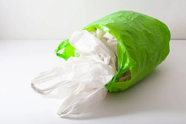 一次性塑料袋，废物，回收，环境问题 — 图库照片