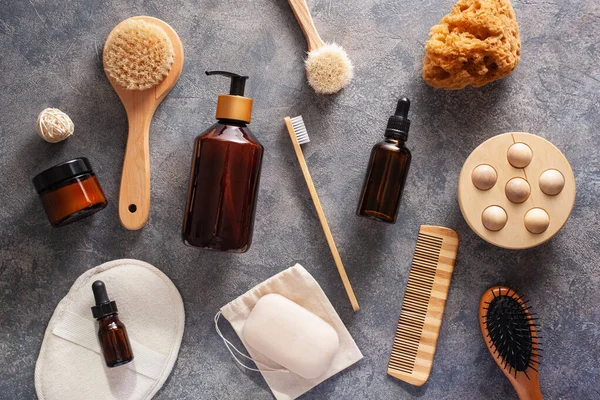 Zero Waste Eco Friendly Hygiene Bathroom Concept Wooden Toothbrush Soap — Stock Photo, Image