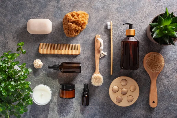 Zero Waste Eco Friendly Hygiene Bathroom Concept Wooden Toothbrush Soap — Stock Photo, Image