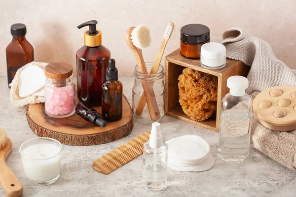 Zero Waste Eco Friendly Hygiene Bathroom Concept Wooden Toothbrush Soap — Stock Photo, Image