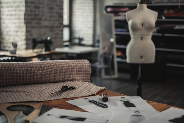 Interior of a modern tailor studio — Stock Photo, Image