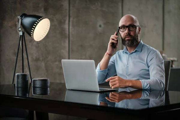 Middle Aged Designer Working Office — Stock Photo, Image