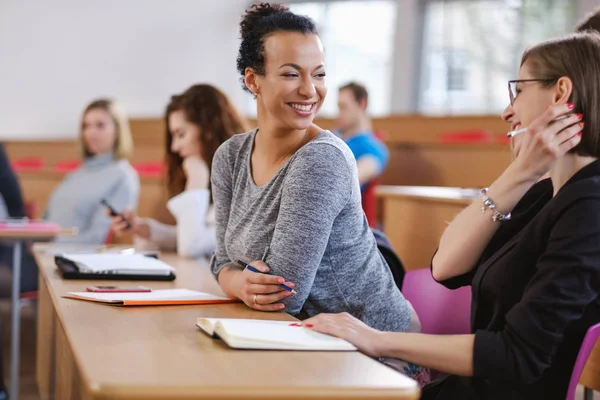 Groupe multinational d'étudiants dans un auditorium — Photo