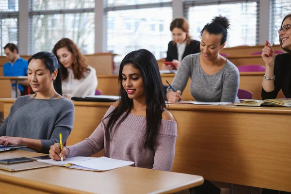 Multinationale groep van studenten in een auditorium — Stockfoto