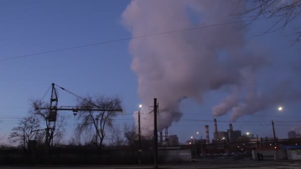 Курить Рослину Великомасштабне Забруднення Виробництва Металургійна Промисловість Виробництво Хімічних Відходів — стокове відео