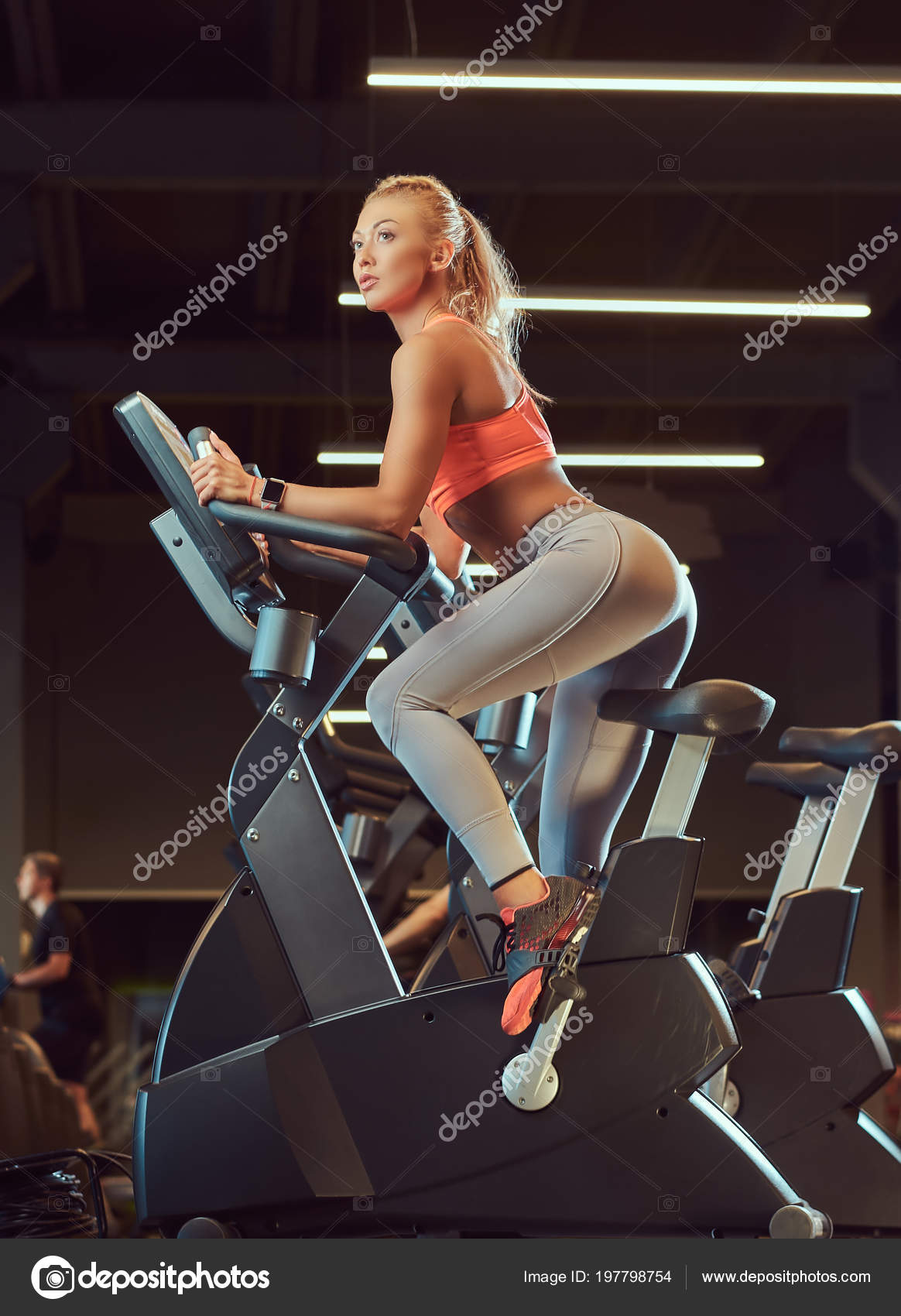 Exercise equipment that actually works. A pretty young blonde