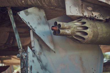 Kırpılmış görüntü eski savaş avcı-Interceptor bir açık hava Müzesi'nde.