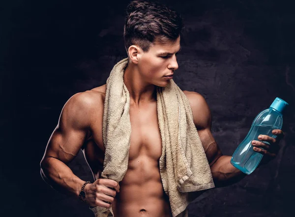 Retrato Sexy Modelo Hombre Joven Sin Camisa Con Cuerpo Musculoso —  Fotos de Stock