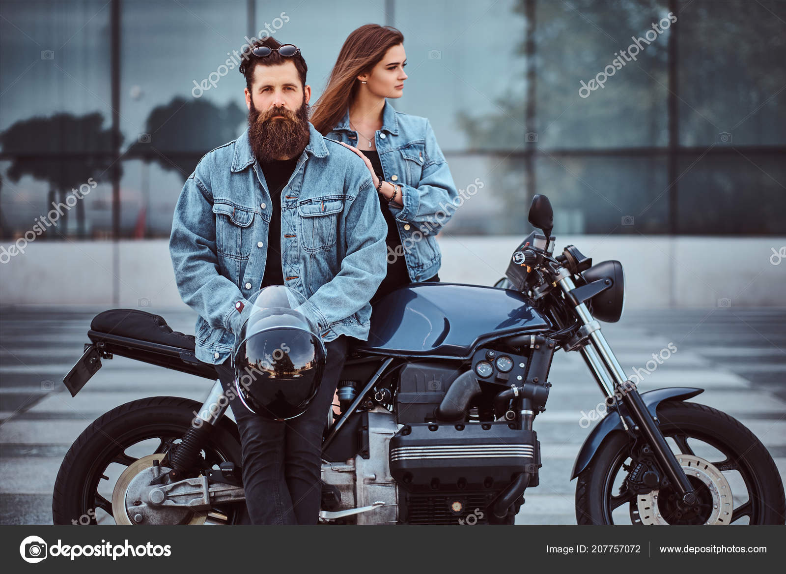 Biker Couple Stock Photos and Images - 123RF