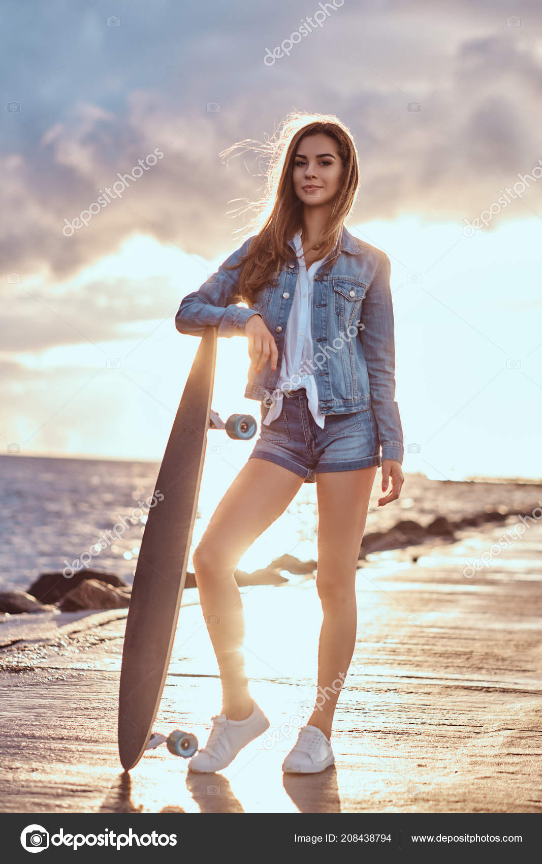 denim shorts and jacket