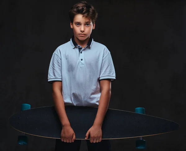 Portret Van Een Trieste Jonge Skater Jongen Gekleed Een Wit — Stockfoto