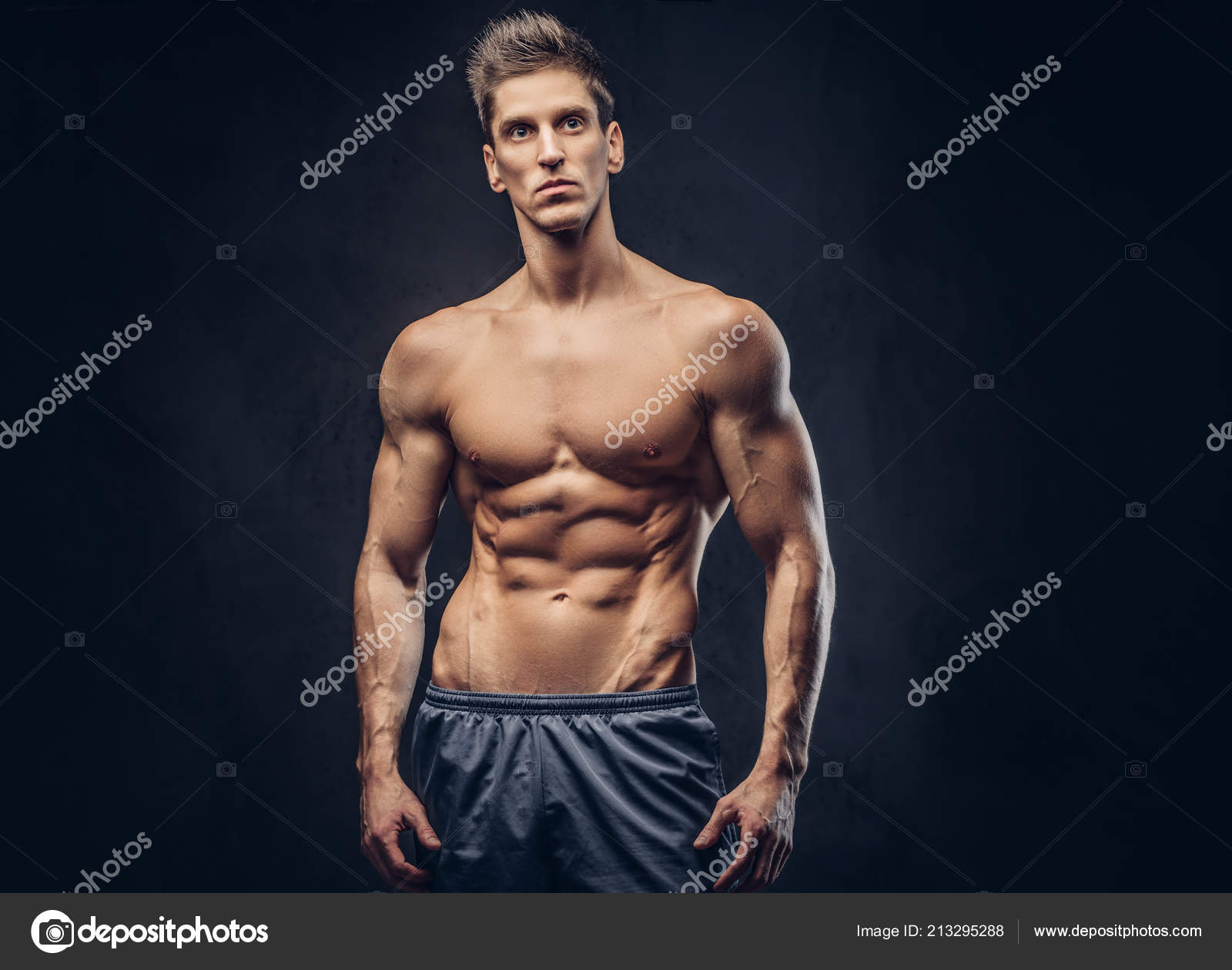 Handsome shirtless ectomorph 