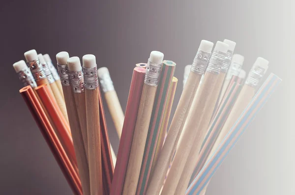 Close-up photo of a group multicolored pencils. — Stock Photo, Image