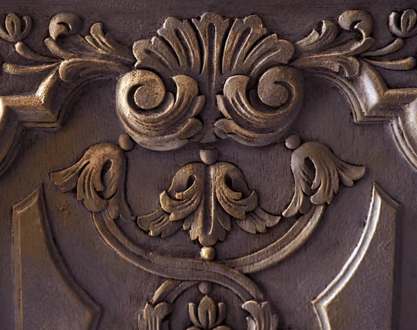 Close-up photo of a classic handmade carved furniture. — Stock Photo, Image