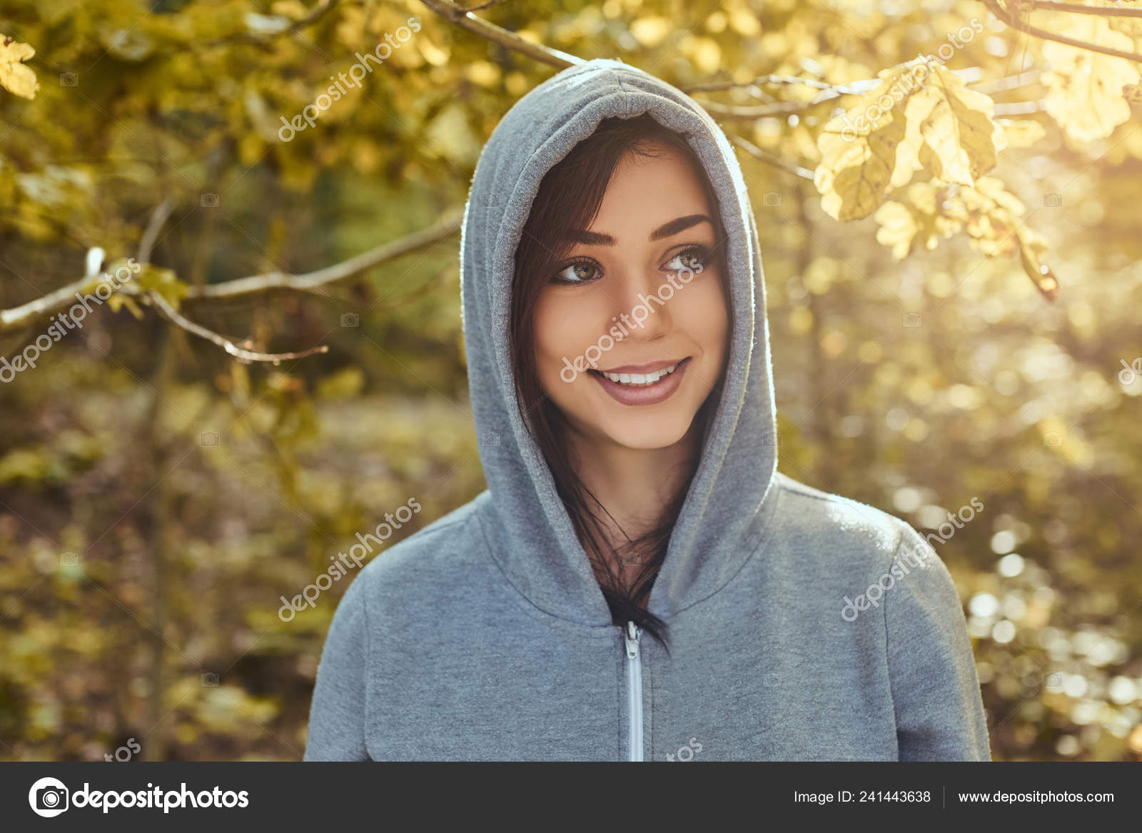 girl wearing a hoodie