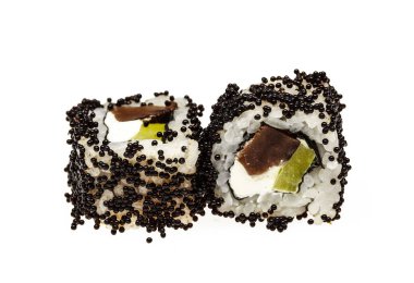 Beyaz arka plan üzerinde izole taze Asya Suşi