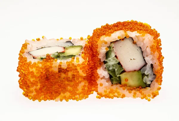 Fresh asian sushi isolated on white background — Stock Photo, Image