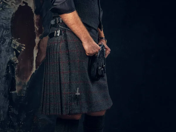 Traditionell skotsk dräkt. Kilt och sporran. — Stockfoto