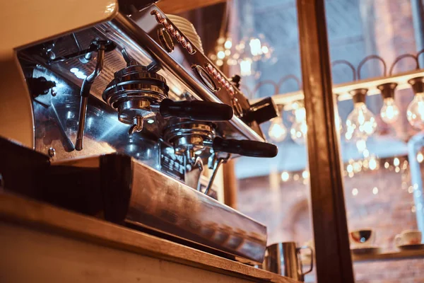 The coffee machine in the restaurant or cafe shop — Stock Photo, Image