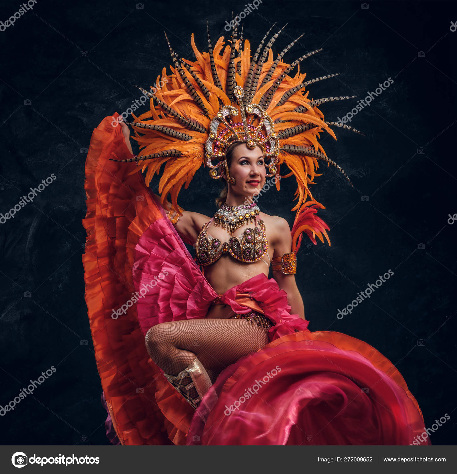 Three beautiful women in traditional brazilian carnival costumes Stock  Photo by fxquadro, carnaval costume 