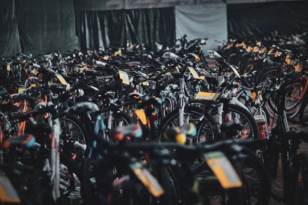Muchas bicicletas nuevas en un almacén nuevo . —  Fotos de Stock