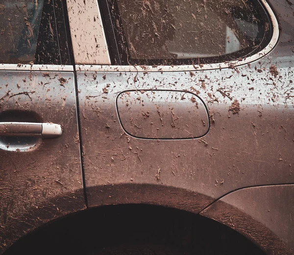 Çok kirli araba closeup fotoğraf çekimi — Stok fotoğraf