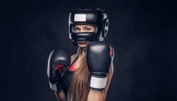 Portrait of attracyive woman ready to fight