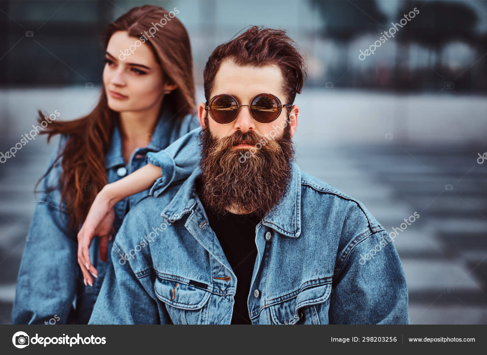 couple denim jacket
