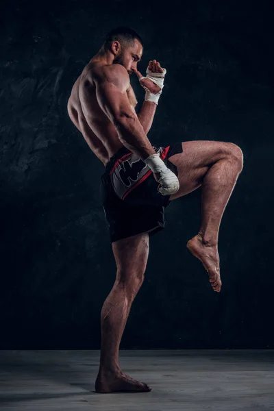 Retrato de lutador muscular com torso cortado — Fotografia de Stock