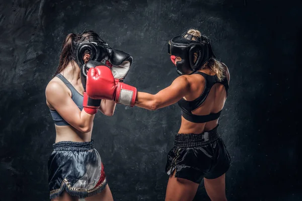 2人のプロの女性ボクサーの間の戦い — ストック写真