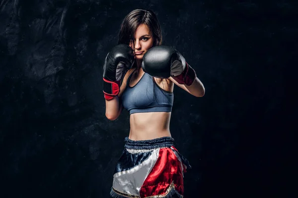 Portrét profesionální ženské boxerky — Stock fotografie