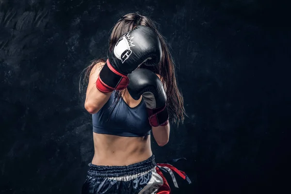 Retrato de una boxeadora bastante profesional — Foto de Stock