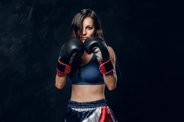 Portrét profesionální ženské boxerky — Stock fotografie