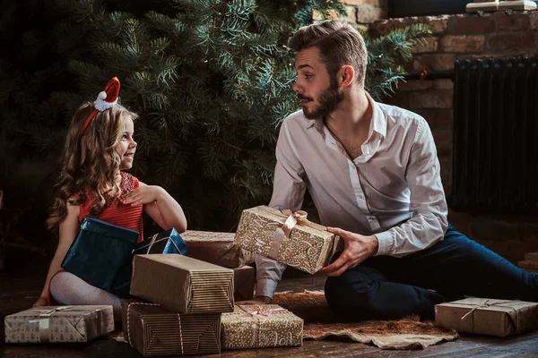 Concept of Christmas season - father and daughter