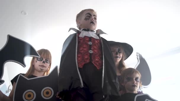 Kleiner ernsthafter Vampir und seine Freunde — Stockvideo