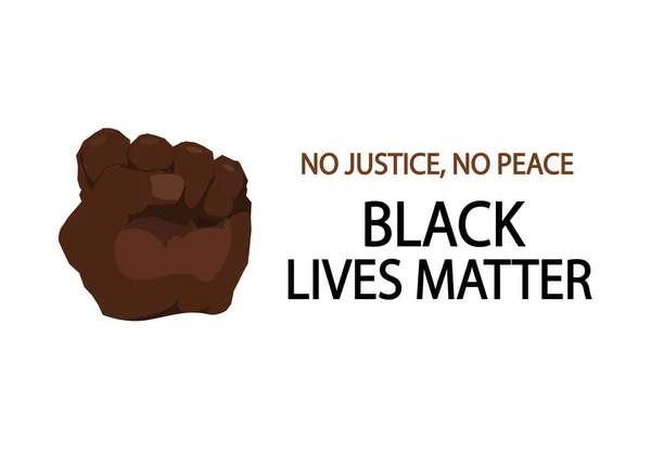 Um gesto de braço afro-americano num fundo branco. Vidas negras importam —  Vetores de Stock