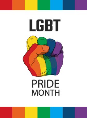Gökkuşağı renkli gururlu yumruk. LGBT kavramı