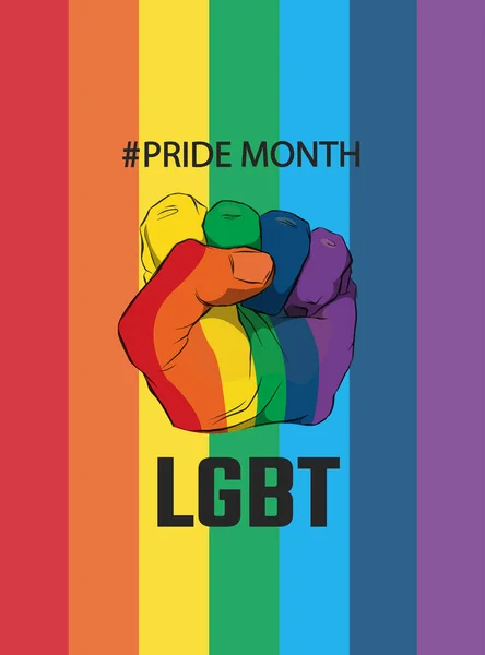Puño de orgullo de color arco iris. Concepto LGBT — Archivo Imágenes Vectoriales