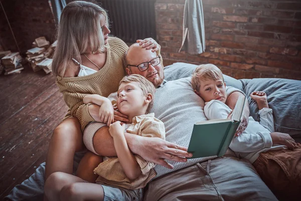 Loving family having a good time at home — Stock Photo, Image