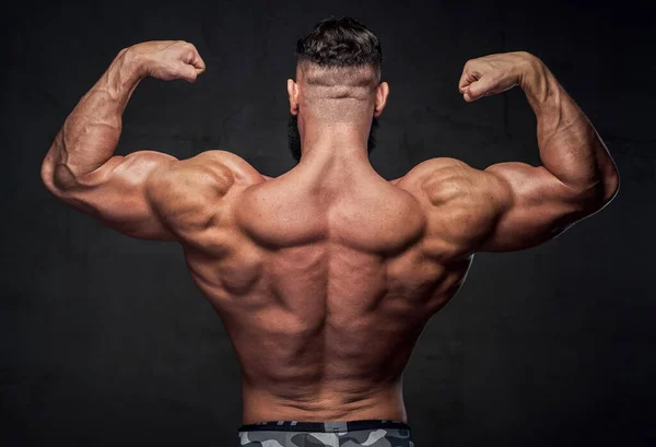 Nu brutal homem com elegante penteado posando no estúdio — Fotografia de Stock