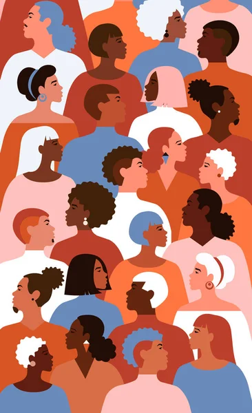 Vector of crowd of mixed people and society — Stock Vector