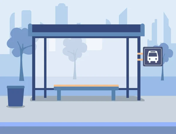 Arrêt de bus moderne vide — Image vectorielle