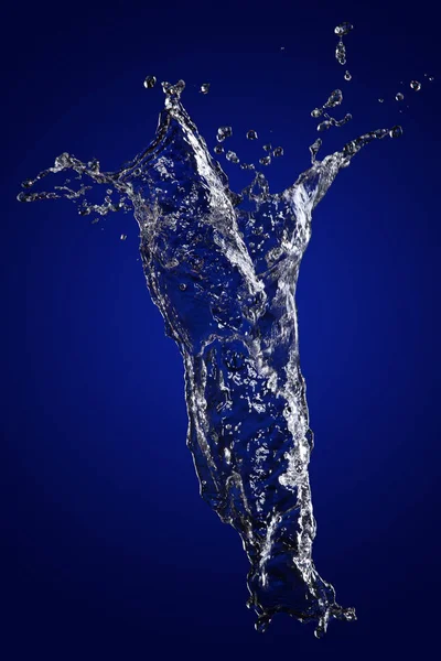 Water Splash Diep Blauwe Achtergrond — Stockfoto