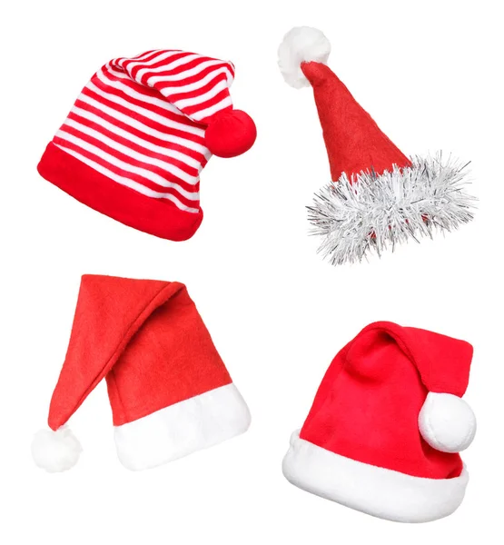 Chapeaux rouges Santa, isolés Image En Vente