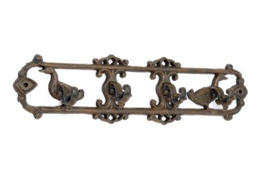 Antika metal askı. İzole görüntü.