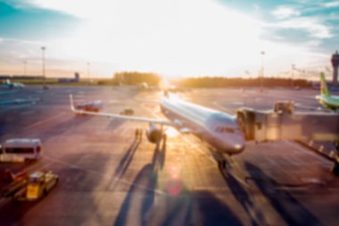 Uçak kalkış için bulanık görüntü hazırlama