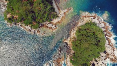 Gamova Yarımadası ve baygın kalp Adası, Rusya'nın görünümü. Uçak fotoğraf