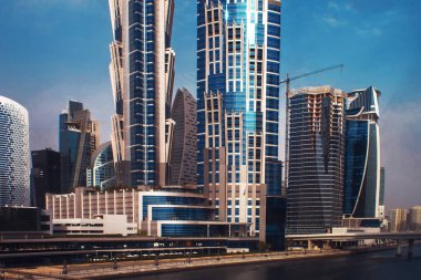 Dubai, en yüksek gökdelen ve kent merkezinde Panoraması
