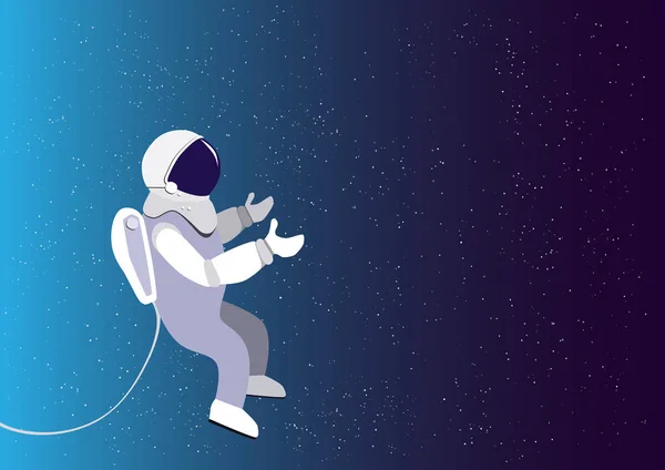 Астронавт у космічному апараті, що плаває у космосі . — стоковий вектор