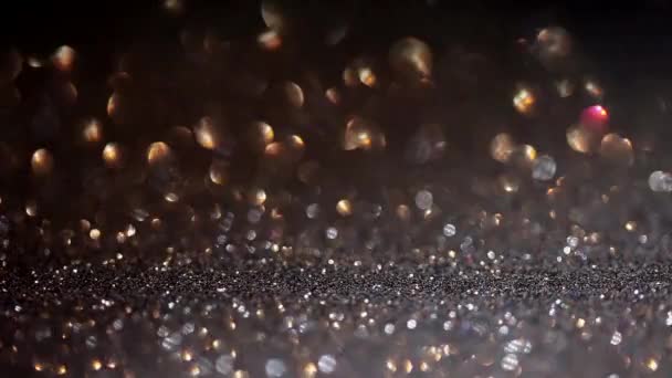 Dark glitter magic background. Defocused light and free focused place for your design. — Stock Video